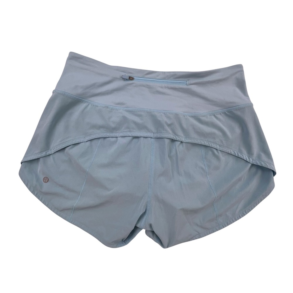 Lululemon Speed Up High-Rise Lined Short 4 Inch Chambray Blue Womens Size 10